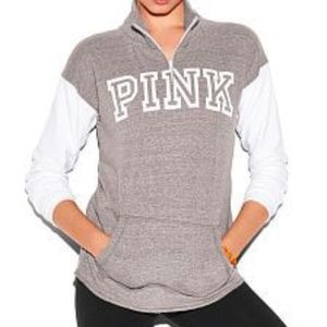 VS PINK Curved hem half zip (NWT)